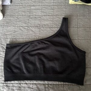 Ryderwear One-Shoulder Black Crop